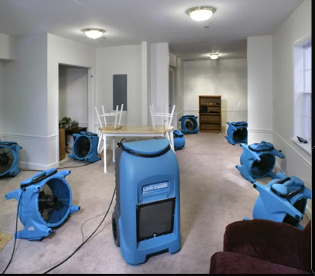 Air movers and dehumidifier setup for Water Extraction & Removal in Marianna