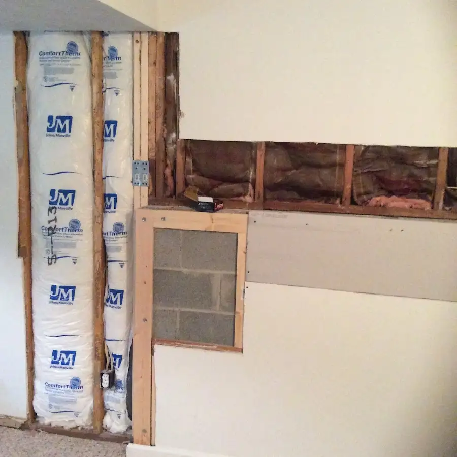 Wall insulation replacement during Basement Flood Cleanup in Marianna